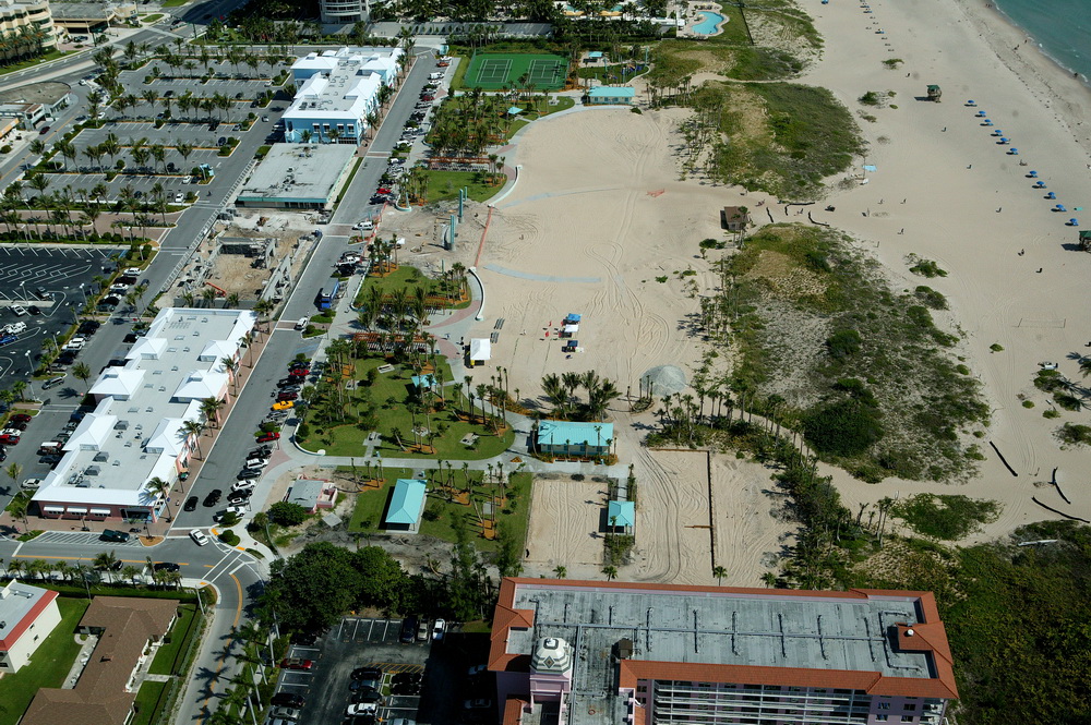 City of Riviera Beach Municipal Beach Park Ocean Mall Aerail during construction Volley Ball Courts .JPG