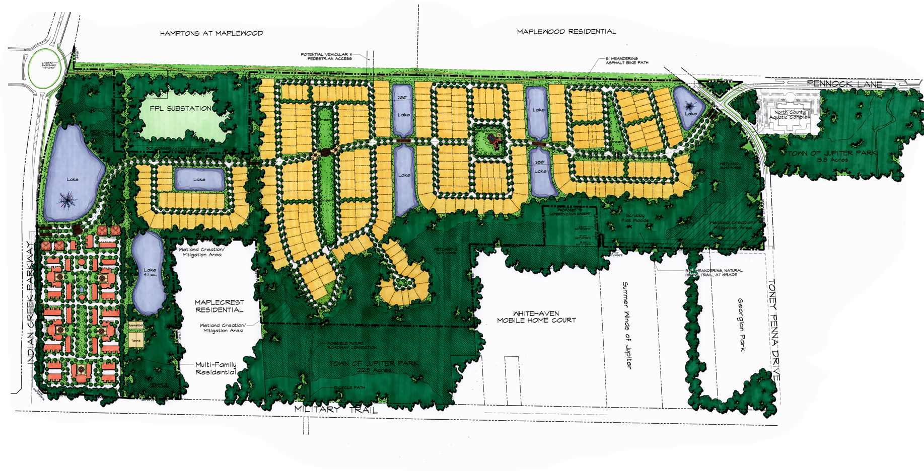 Paseos Residential Community Jupiter Florida Master Plan Single and Multi Family Perserve Area.jpg