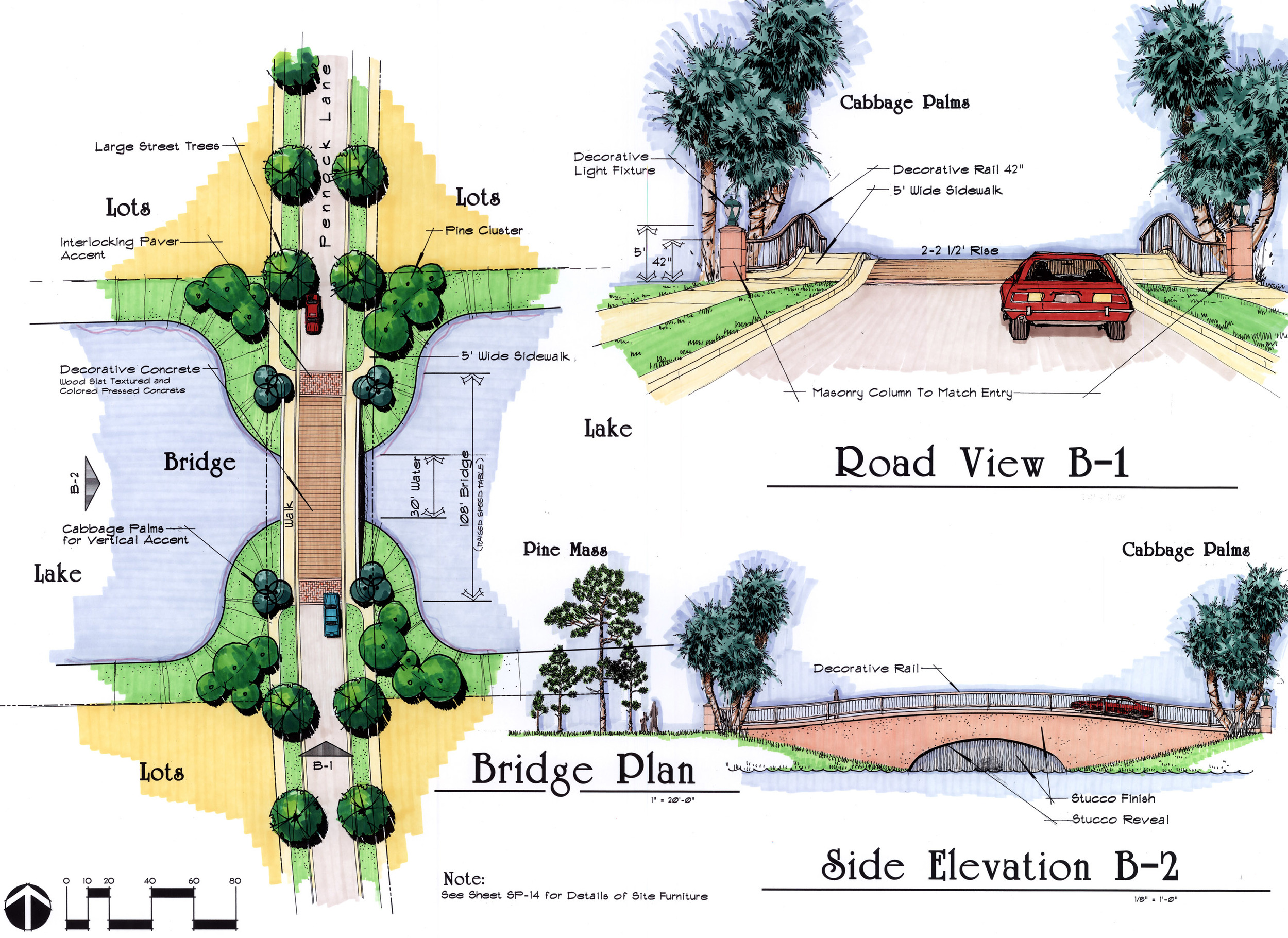 Paseos Residential Community Jupiter Florida Bridge Plan and Elevation.jpg