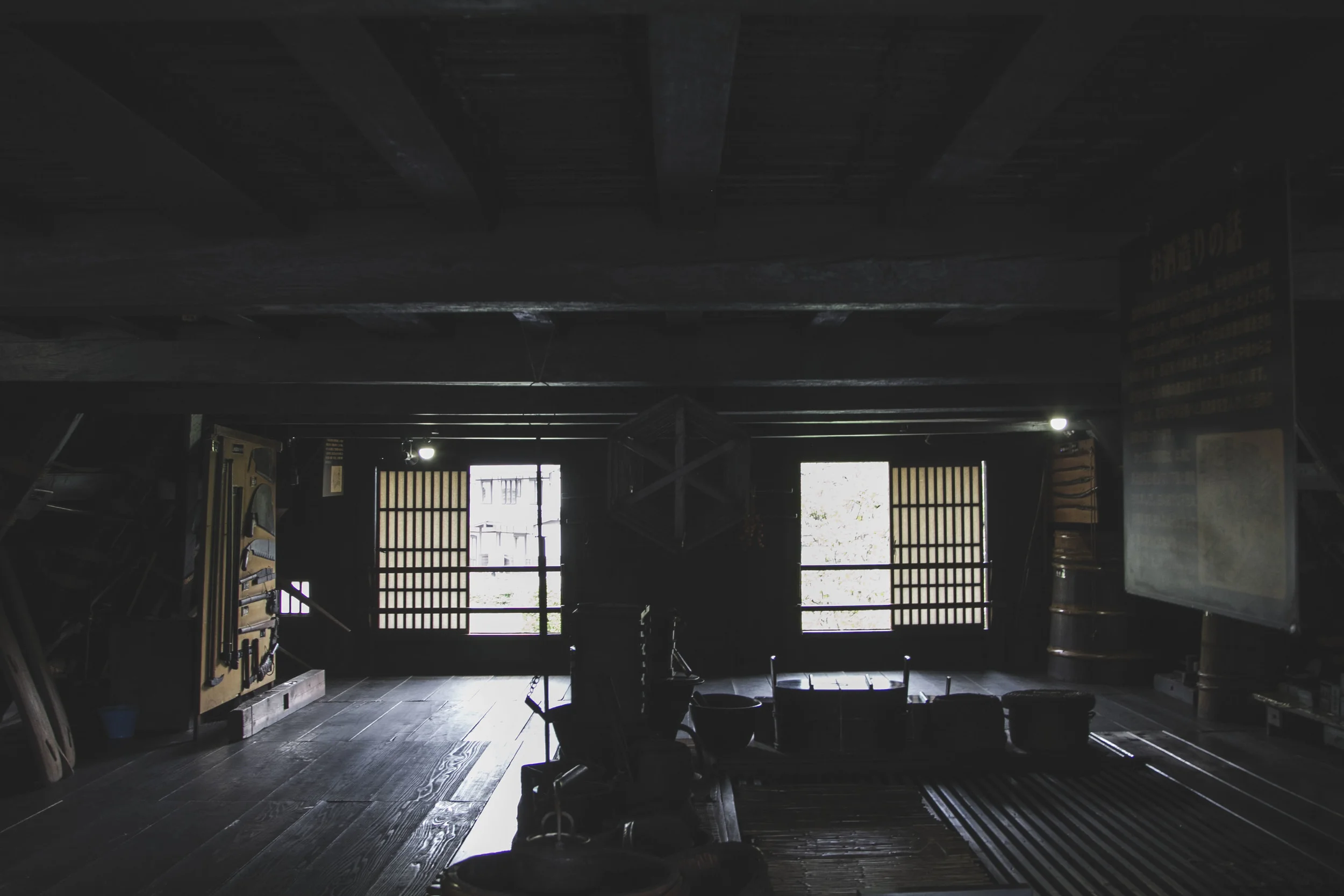 Upper floor of the Wada-ke House.