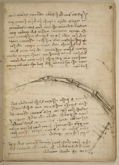 Early mechanical wing design from the Codex on the Flight of Birds. c.a. 1505-1506