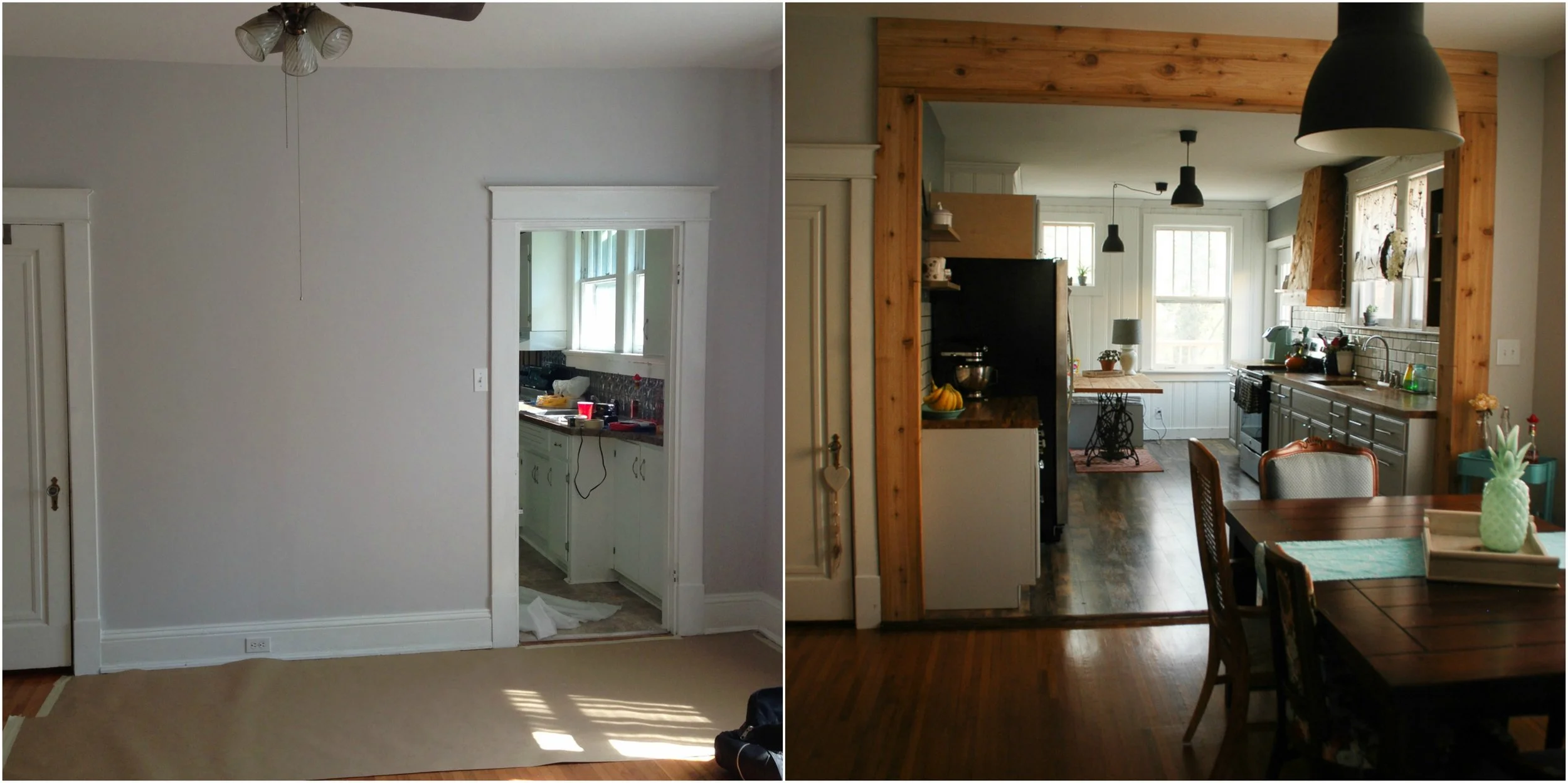 Can you believe that's the same space??! So much more airy and open!