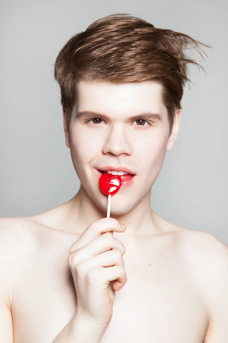 Atlanta. SCAD. Male Model. Photography. Valentine's Day. Cute. Lollipop. Beauty. 