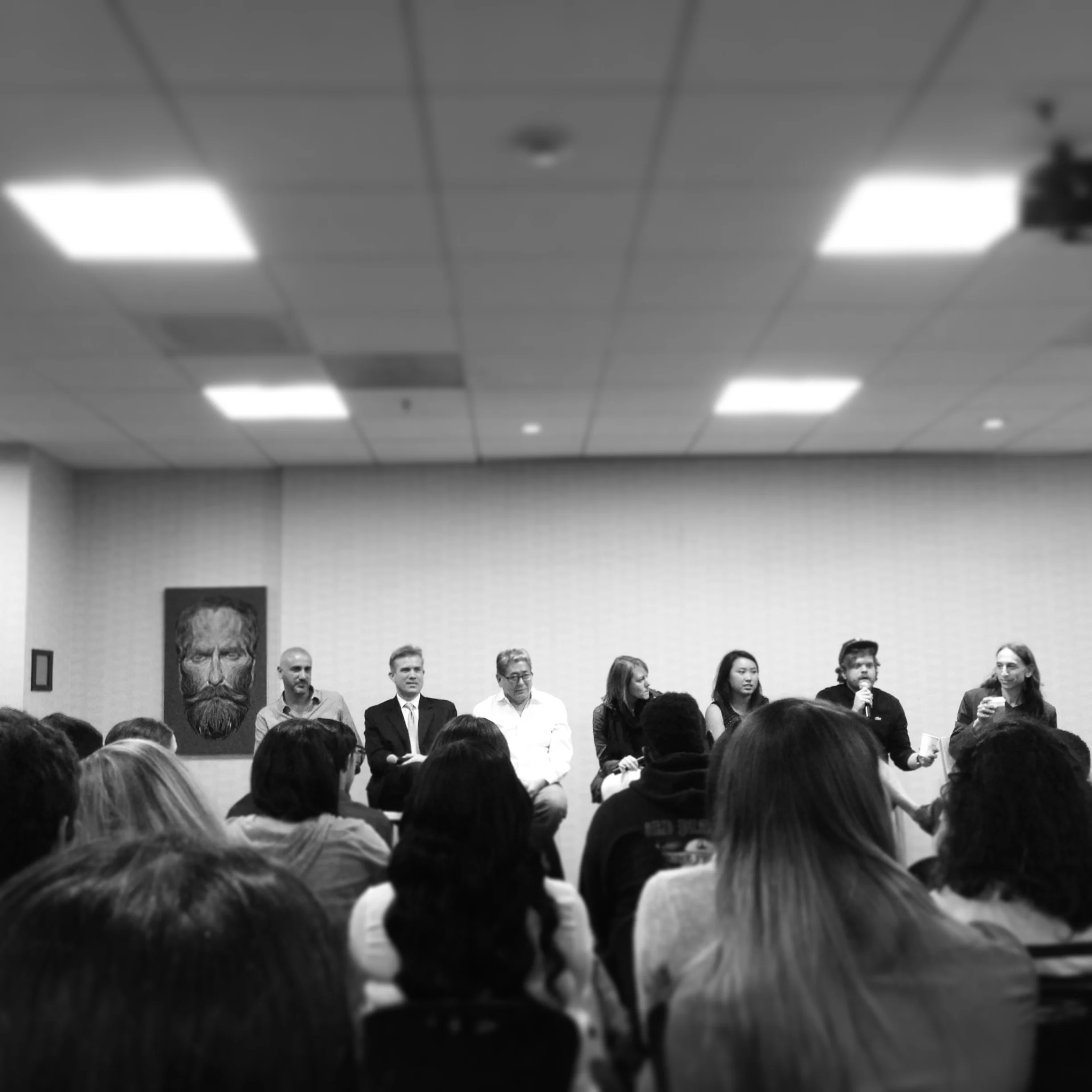 Early morning panel discussion the next day that included professionals from Sony Imageworks, HLN, and Marvel Comics.