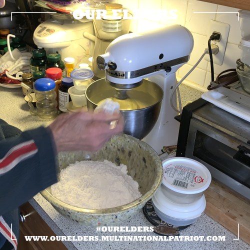Slowly added the flour/baking soda/baking powder mix.