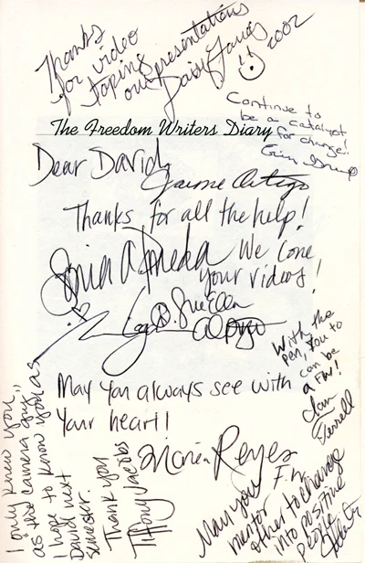 Freedom Writers autograph