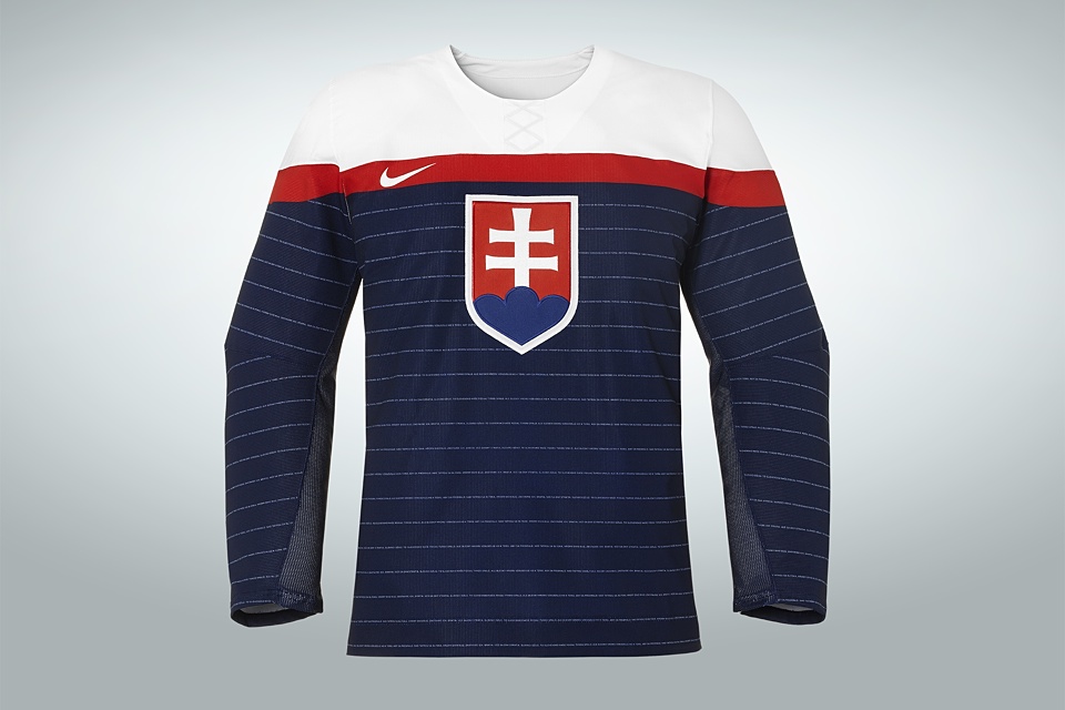  Slovakia's blue jersey is a simple reverse of the white one, which separates it from the United States' set. 