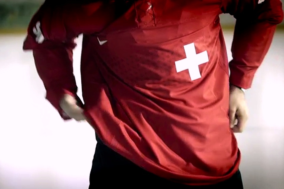  Nike got some of its creative mojo back for Switzerland by moving the shiny embellishments from the shoulders to the chest stripe. 