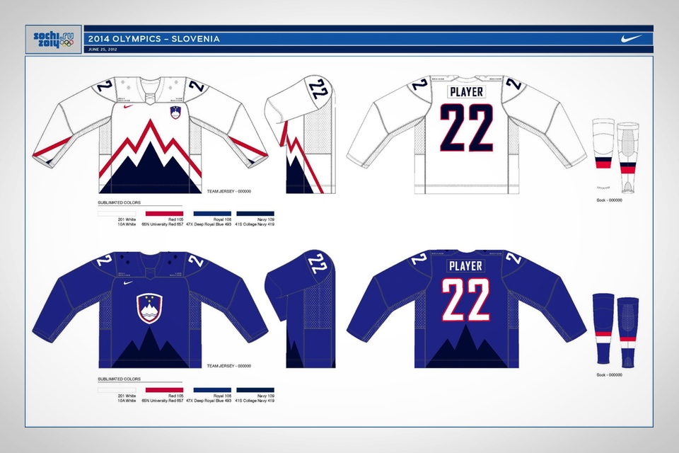  A prototype design was released on the Slovenian hockey team's Facebook page in Feburary 2013. 