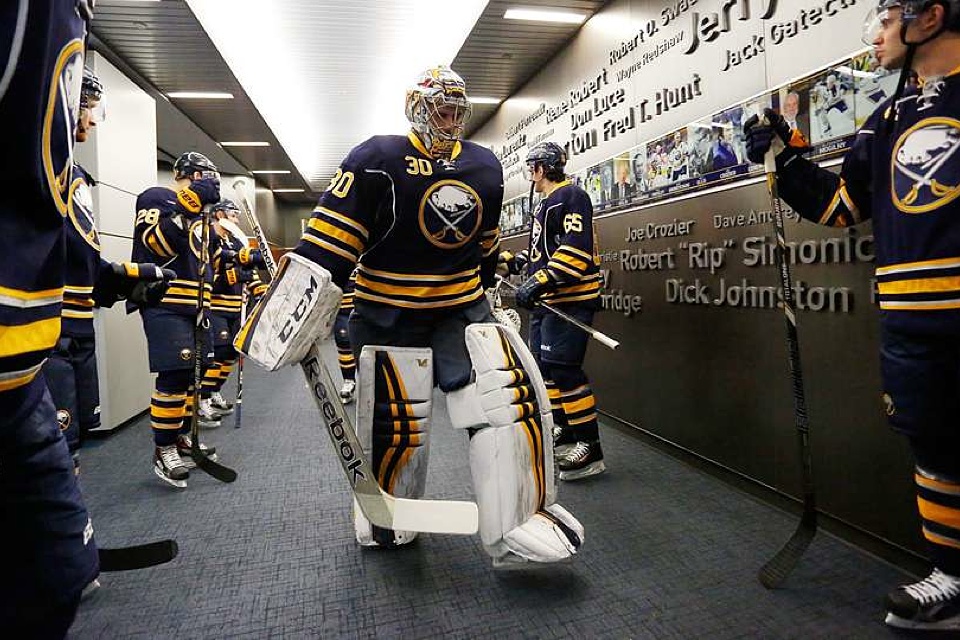  On Feb. 5, the Sabres wore their standard home sweaters. 