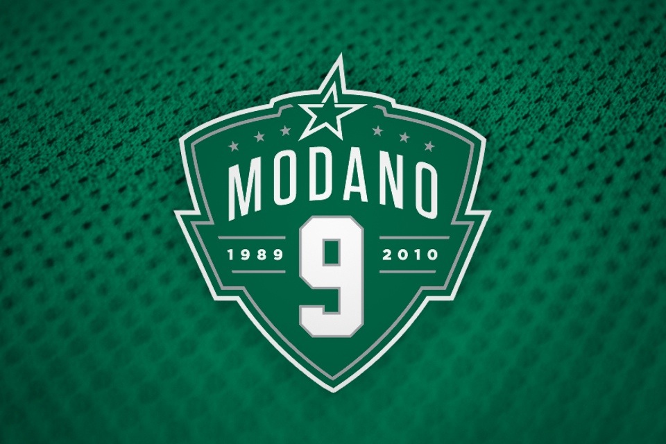  The Stars gave Modano's jersey retirement its own special branding with this logo. 
