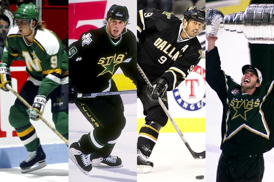  Tracked down shots of Modano actually wearing all four jersey featured in the pre-game. 