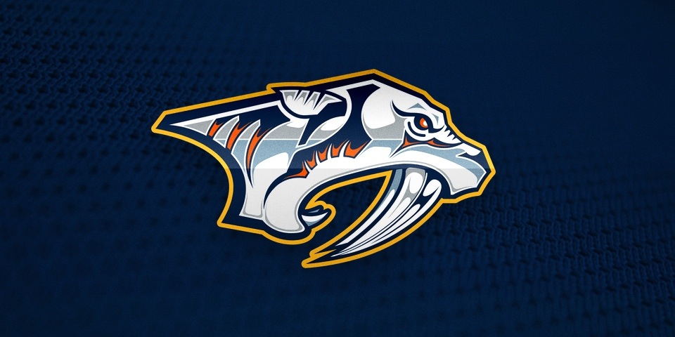  In 1998, the Predators entered the world with this on their chest. It had too many colors and too many intricate details. In 2011, both failures were rectified. 