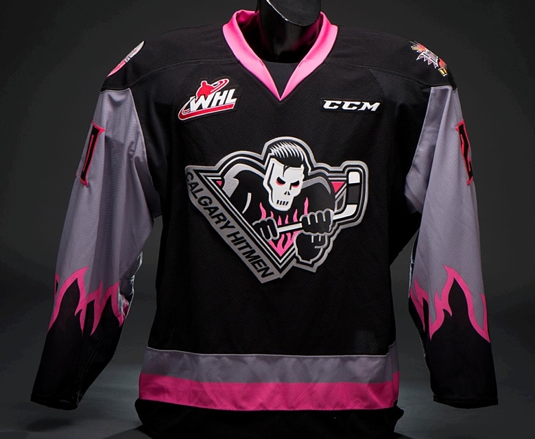 The Calgary Hitmen released a pink Bret “Hitman” Hart jersey that they'll  wear on March 5th. The game-worn jerseys will be auctioned off…