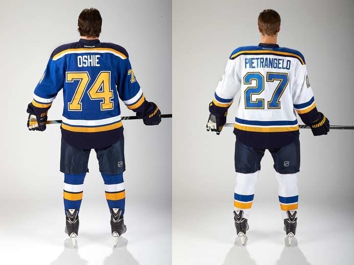 St. Louis Blues unveil new home and road uniforms for 2014-15