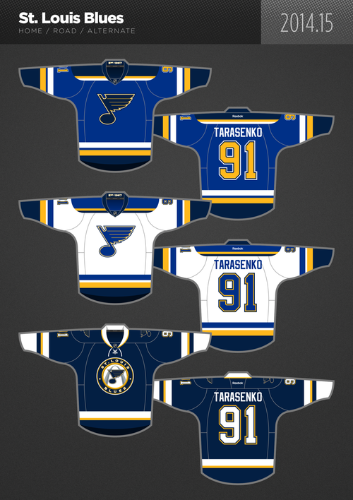 St. Louis Blues unveil new home and road uniforms for 2014-15 —