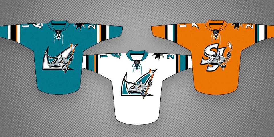 San Jose Barracuda Secondary Logo  Hockey logos, American hockey