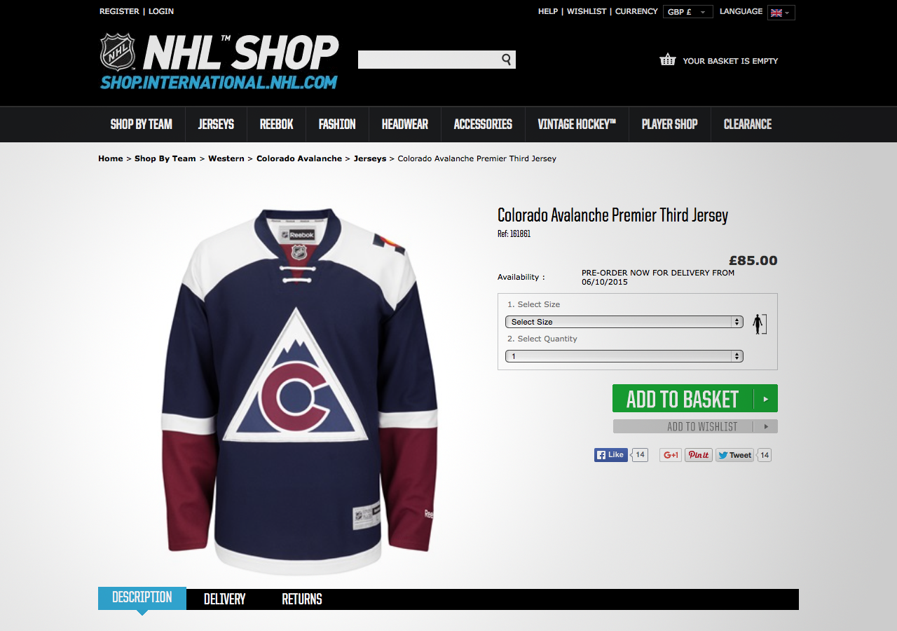 NHL online store accidentally leaks new 