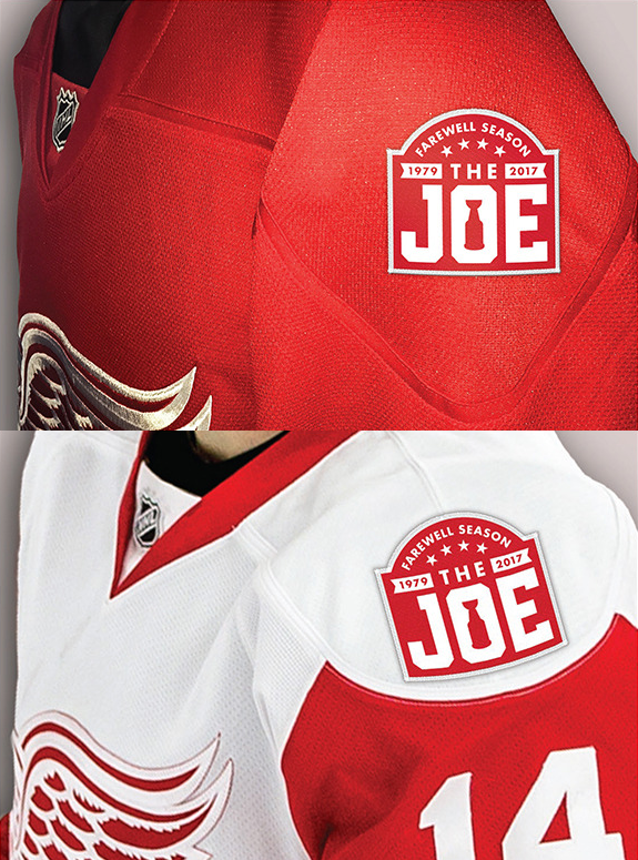 2017 Detroit Red Wings Arena Final Farewell Season The Joe Jersey Patch