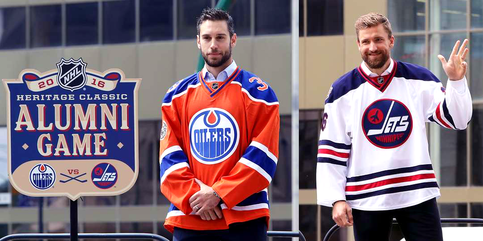 Oilers break in Heritage Classic gear at practice