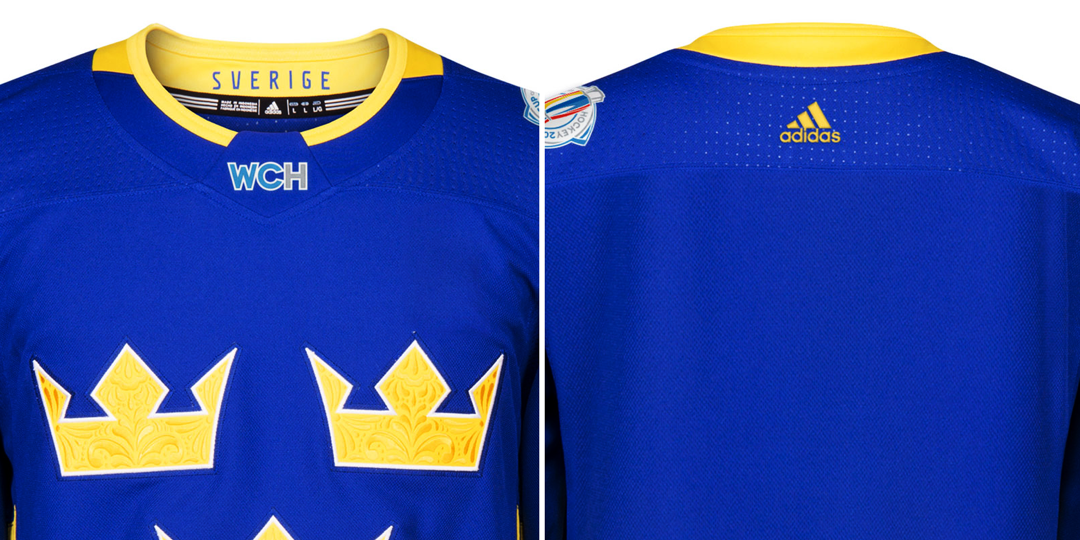 Blue up front, gold out back.