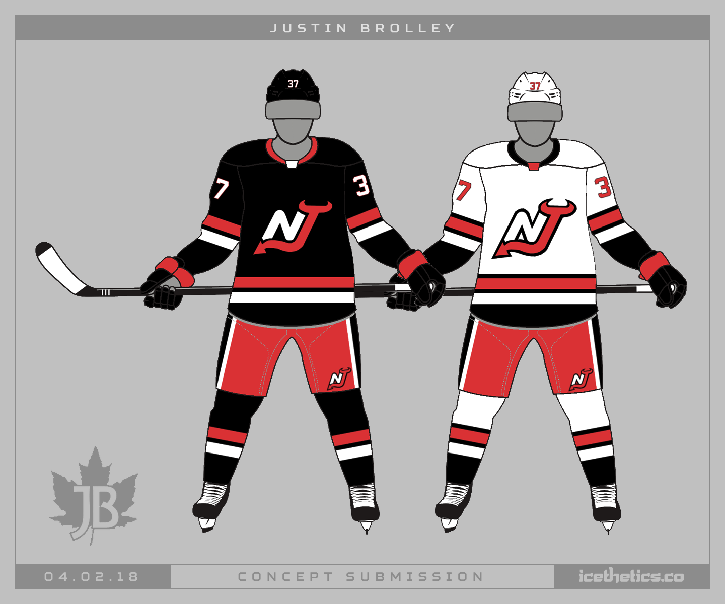 Lucas Daitchman on X: A #NJDevils concept blending the Devils' current  bold jersey striping pattern with their original design, complete with a  matching bolder logo.  / X