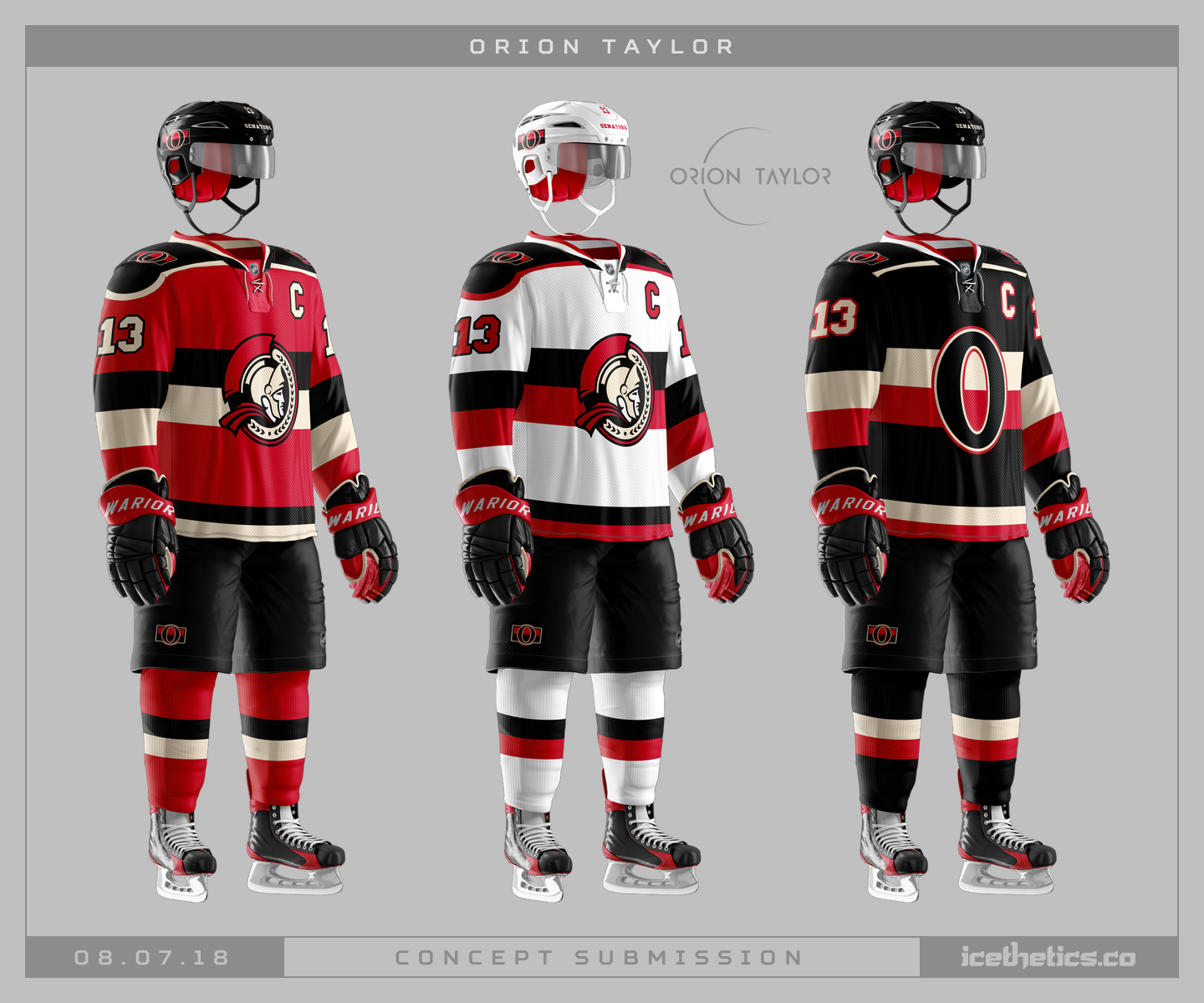 NHL on X: GOODNESS 😍 Feast your eyes on the new @Senators #ReverseRetro  threads! Inspired by the team's first third jersey from the 1997 season,  the uniform features curved stripes and on