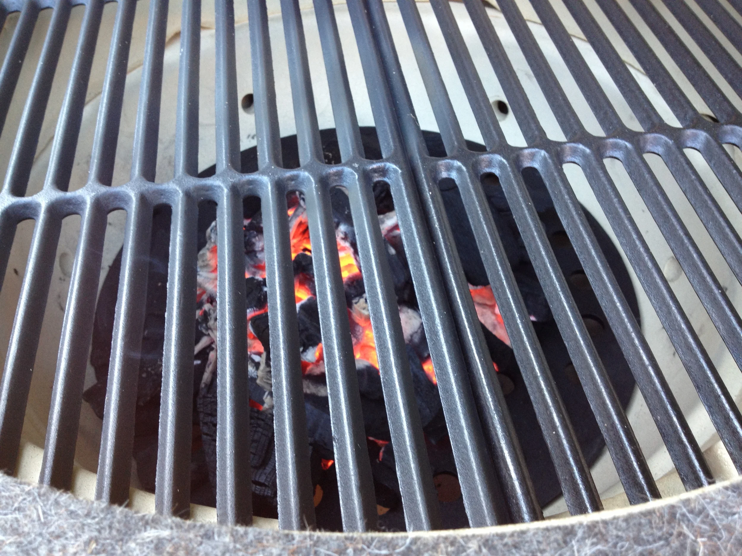 Glowing and ready to put the chicken on.