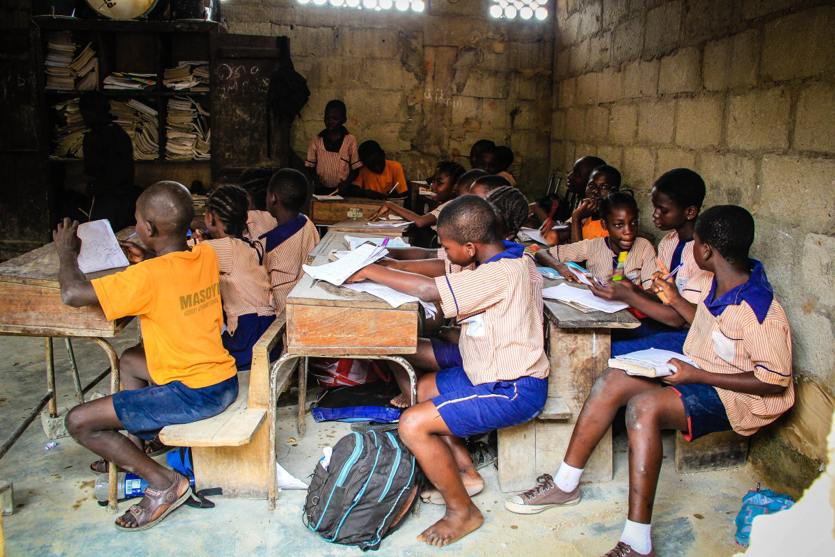   Ilaje Community School, where 100 children have access to free education (as well as basic health care and one nutritious meal per day) as part of the 3 Essential Services program.&nbsp;  