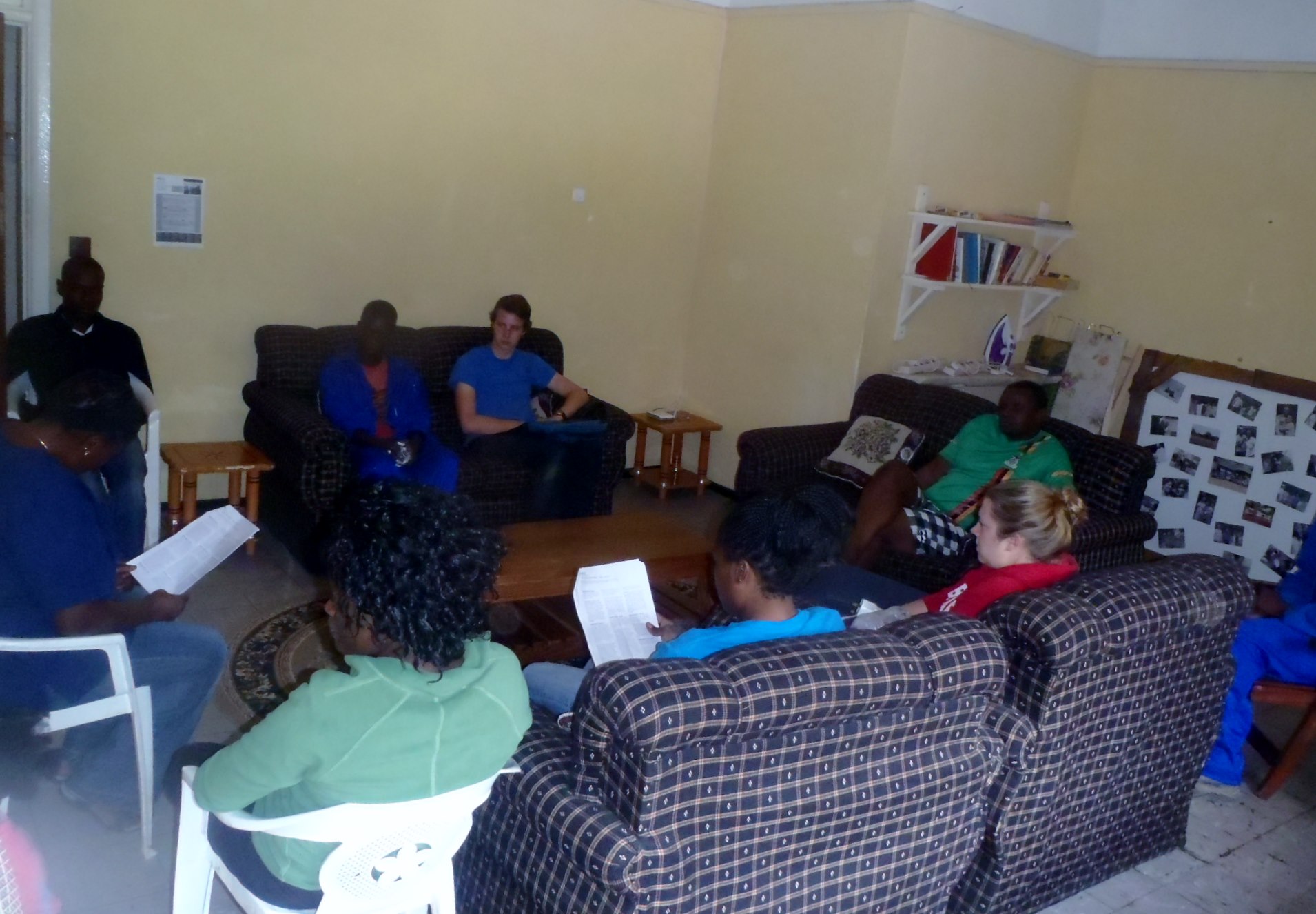 The Hands at Work Family prays together daily in the farm house at Kachele Village in Zambia