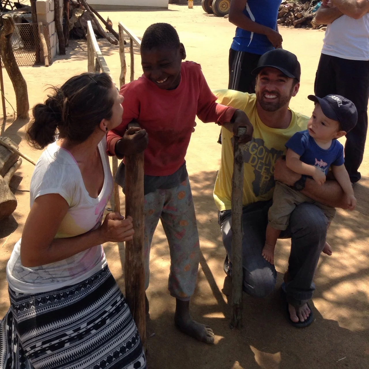 Alicia, Tyler and Hayden visiting a friend in Swaziland
