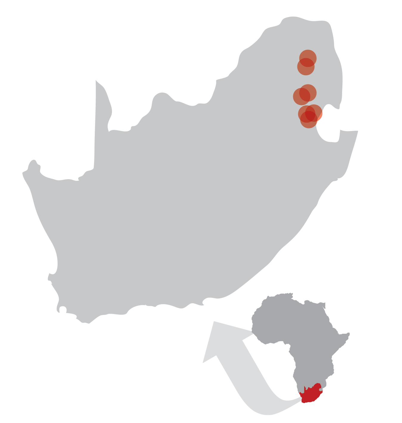 Areas in South Africa being impacted by Hands at Work