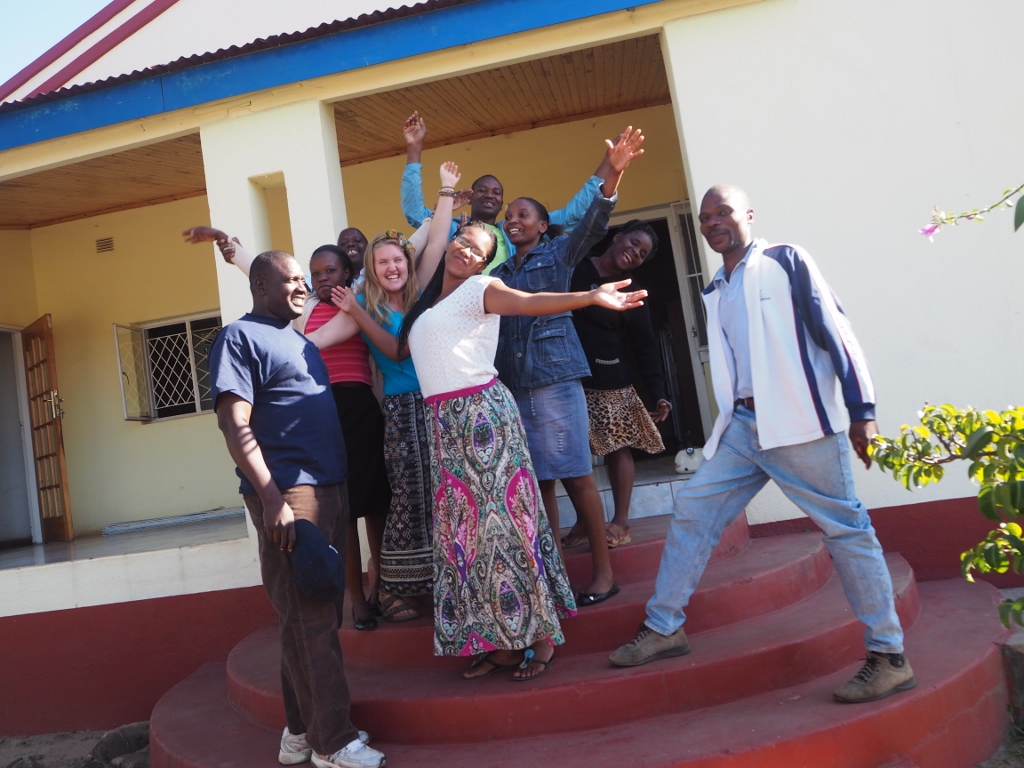 Jade and Grace with the Service Centre Team in Zimbabwe