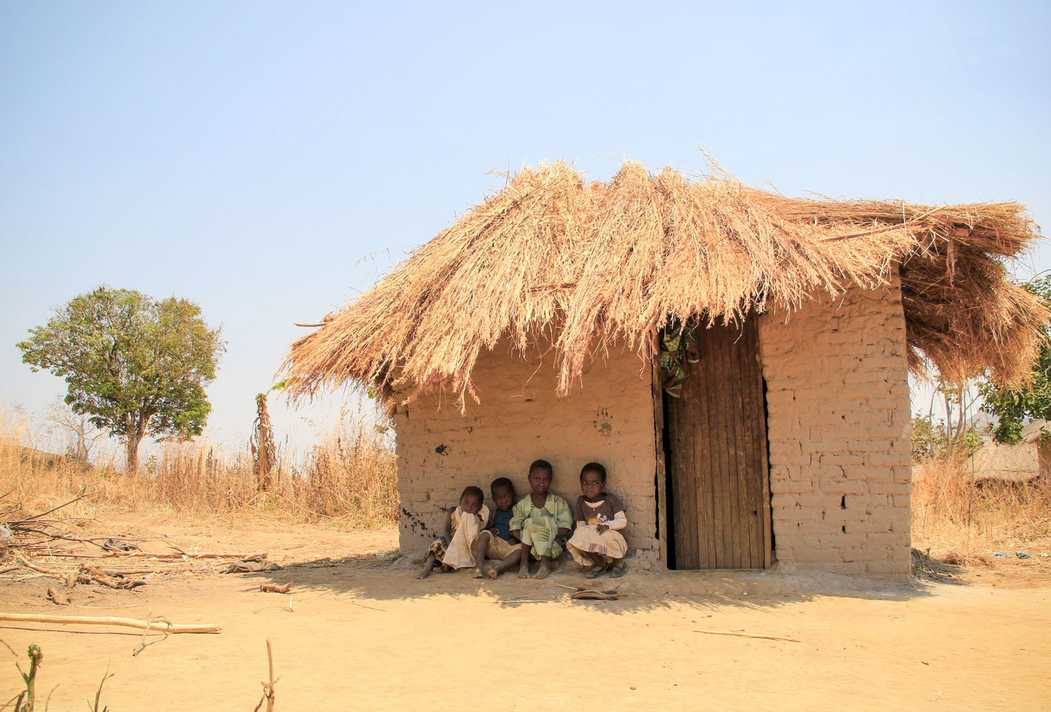  A traditional thatch covered home in Malawi. 