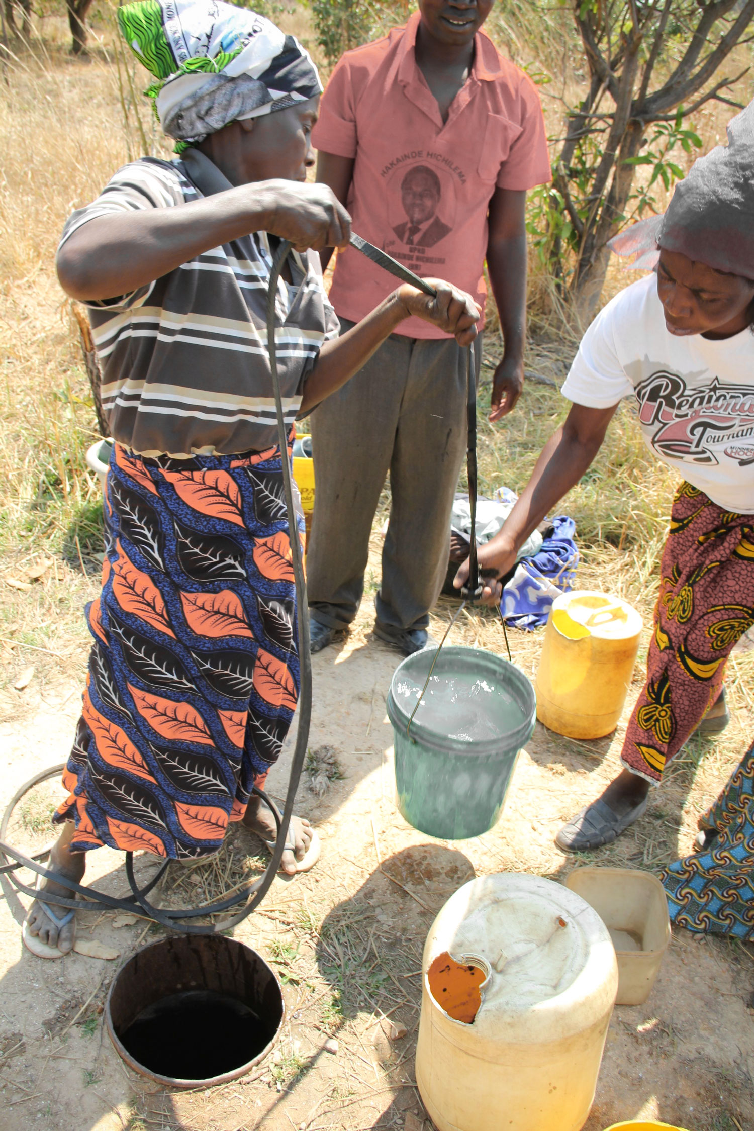 In order to cook for the children and have water for cleaning, the Care Workers have to collect water from the nearby well.