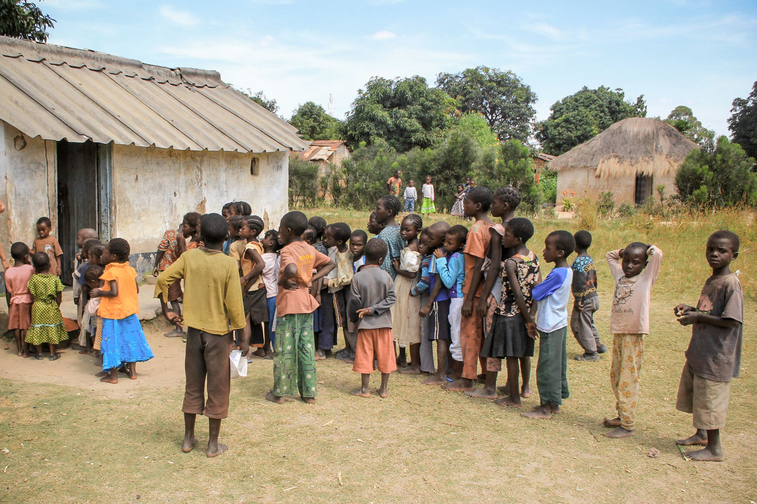  150 of the most vulnerable children in Zimba receive a daily meal, access to education and access to basic health care. 