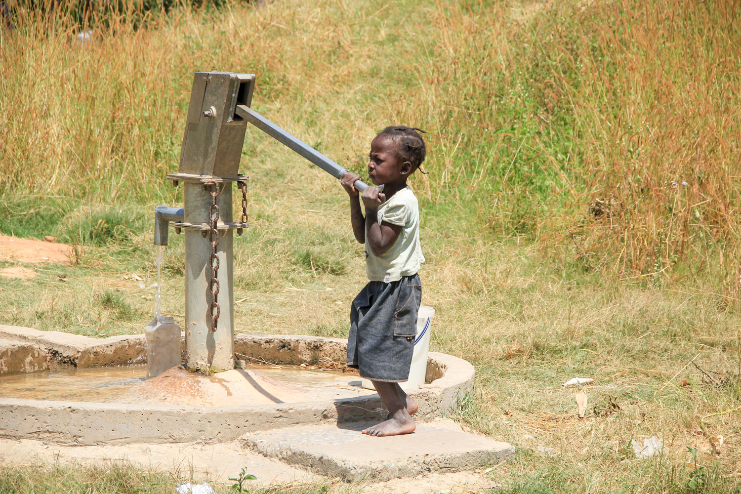 A bore hole that is used to collect water for cooking and drinking.