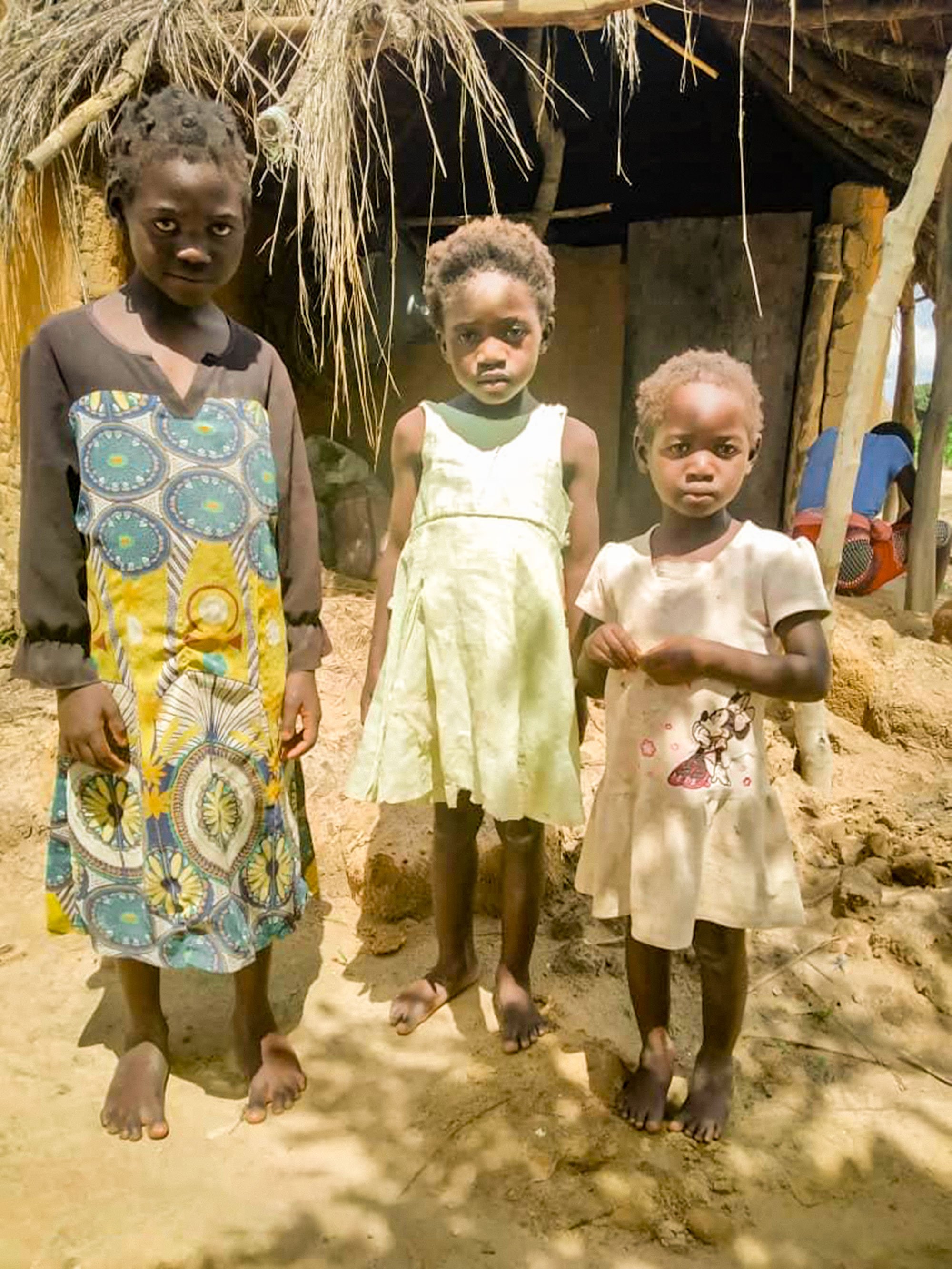  Sara’s home was destroyed in the rains. She and her family have been relocated to live in another structure on their property. 