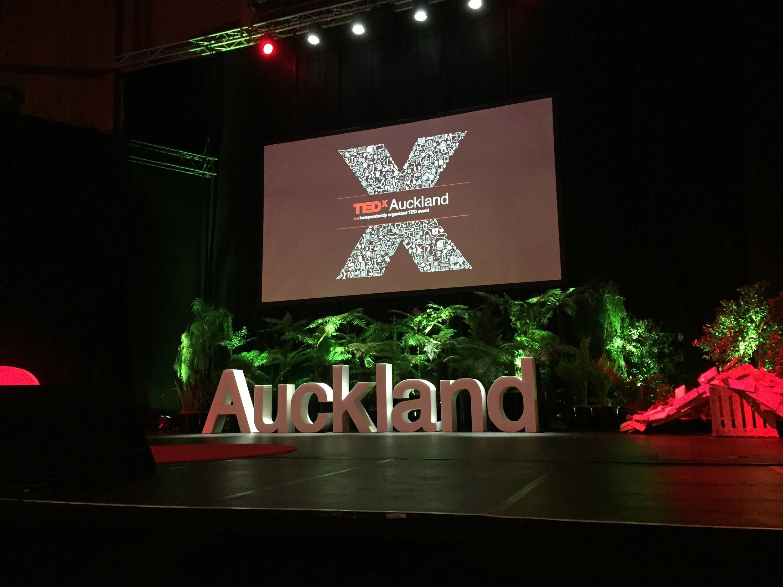 TEDx Auckland stage at the Victory Convention Centre