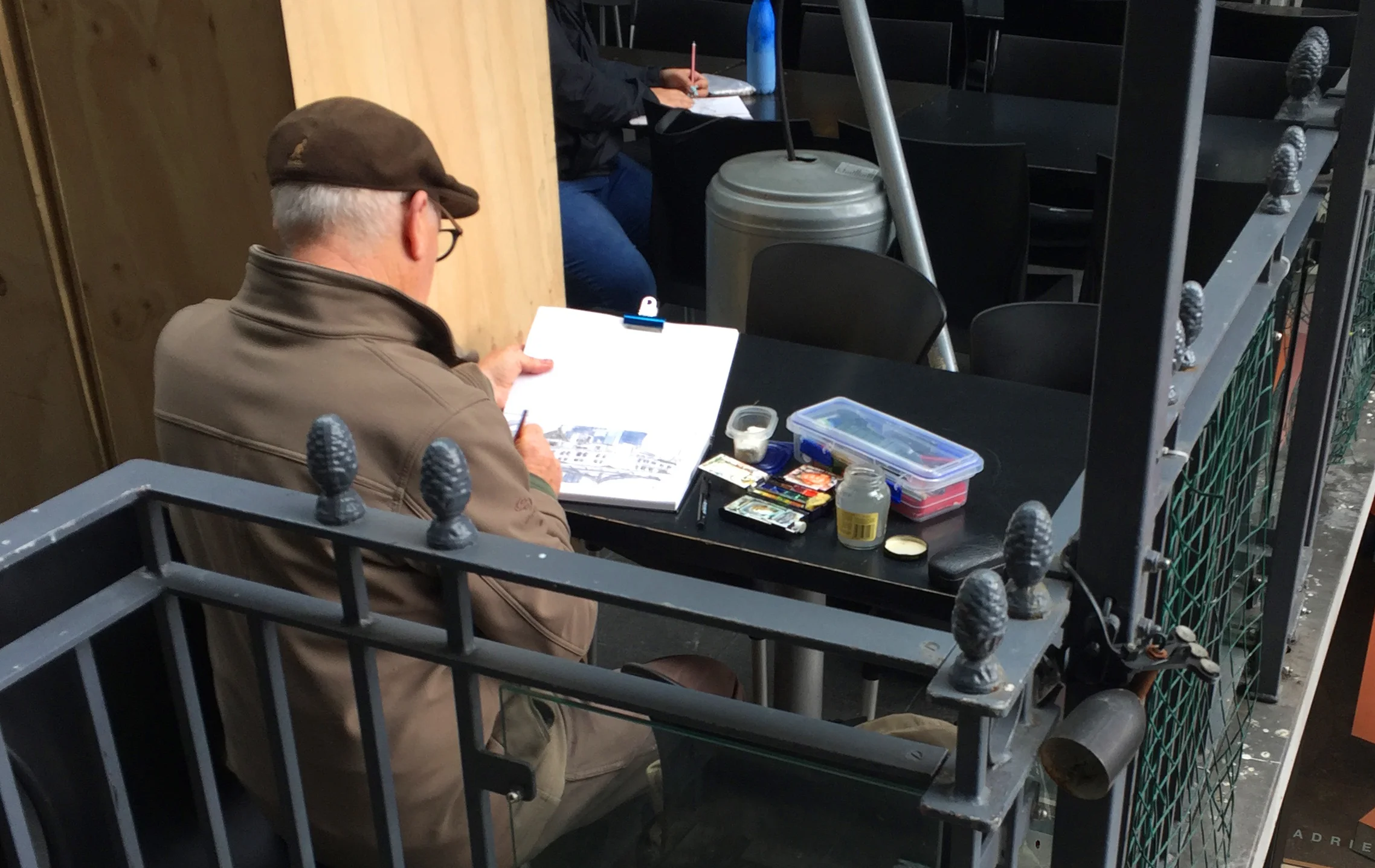 Finding a table to work at is a real treat on The Big Draw.
