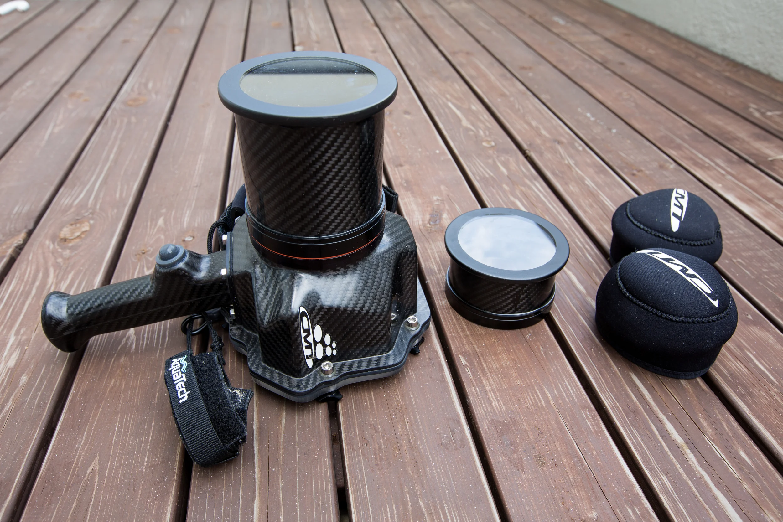 5D Mark III CMT Water Housing with 16-35mm Port Attached and 50/85mm Port next to it.