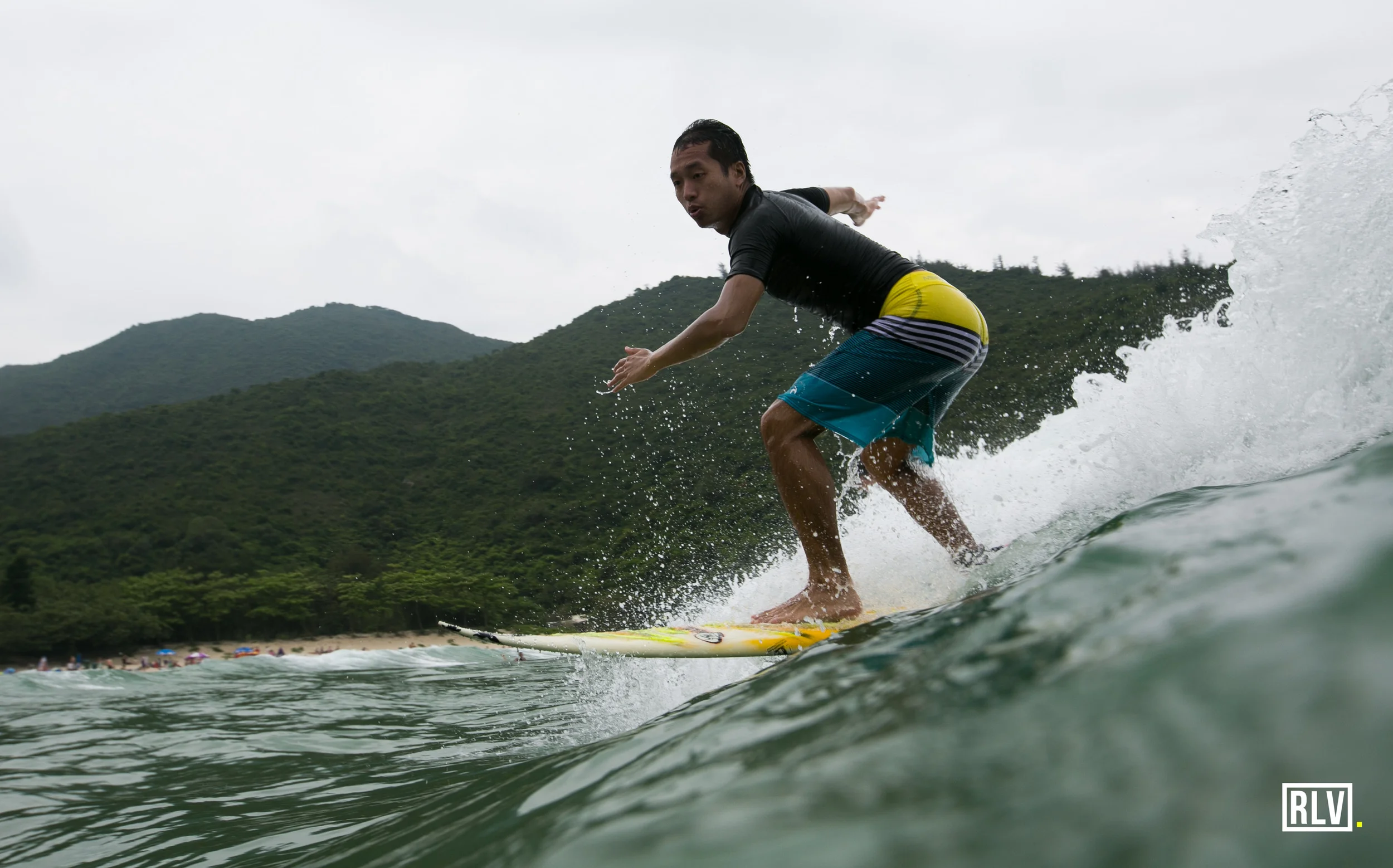 Big wave bay, Hong Kong - Although the waves were small that day, everyone made the most of it