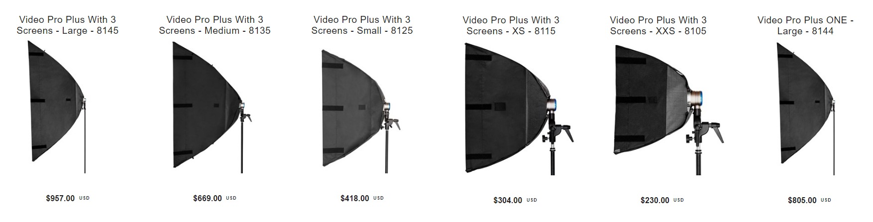 (the above prices were grabbed from their website August 15th, 2016) http://chimeralighting.com/ 