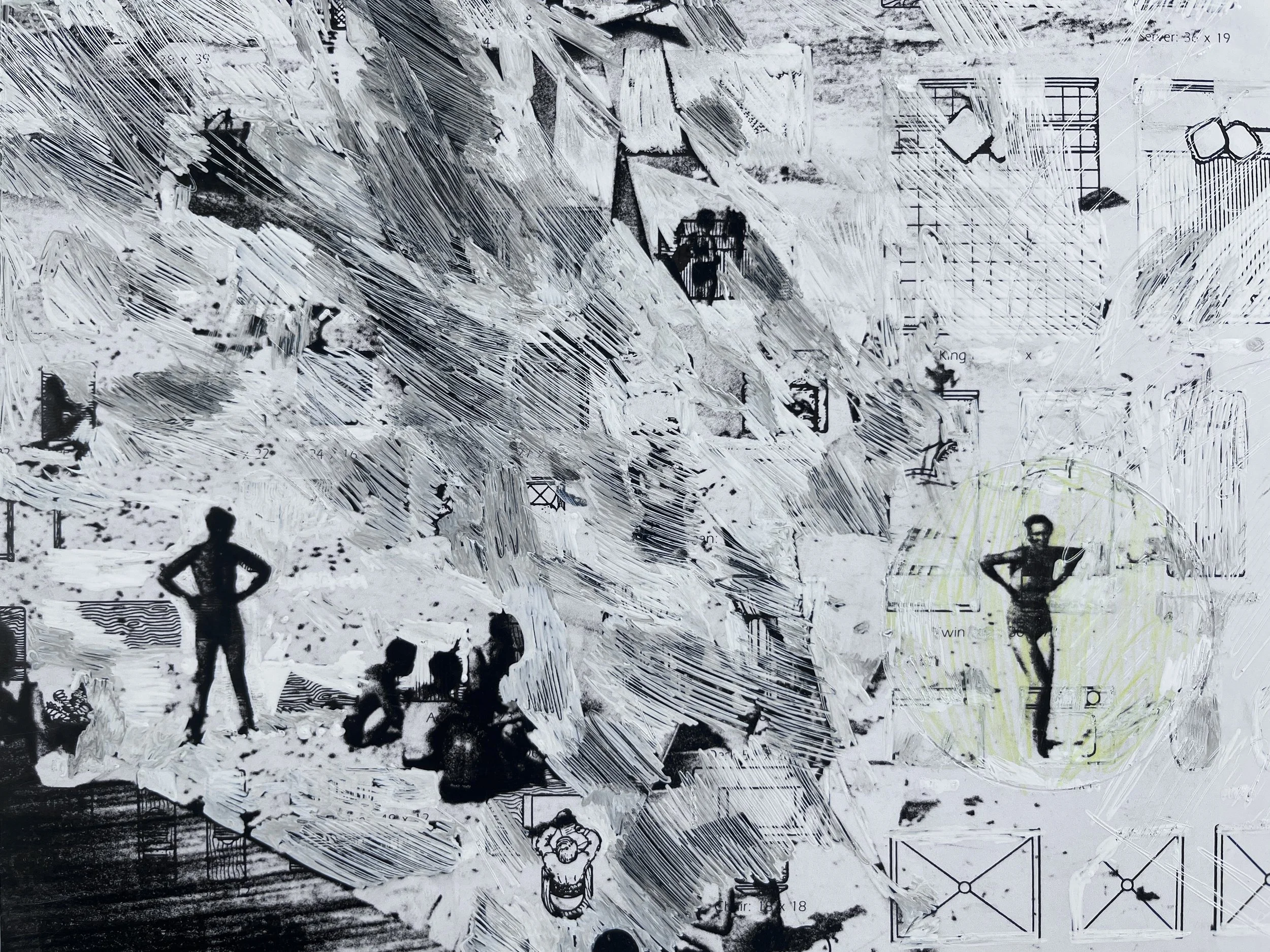 What Do Thy Gods Possess?   |   Inkjet print, ink on found paper   |    10.5 x 13.75 in (26.67 x 34.925 cm)   |   2022