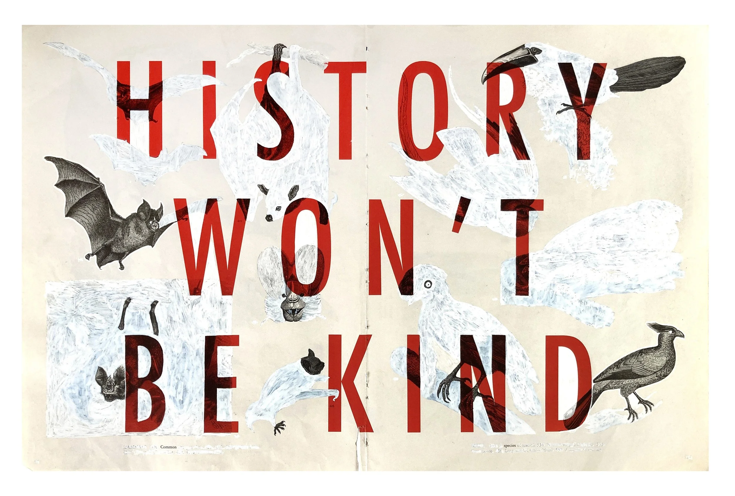History Won’t Be Kind   |   Inkjet print, ink on found paper   |   12 1/4 x 18 3/4 in, 31 x 48 cm   |   2021