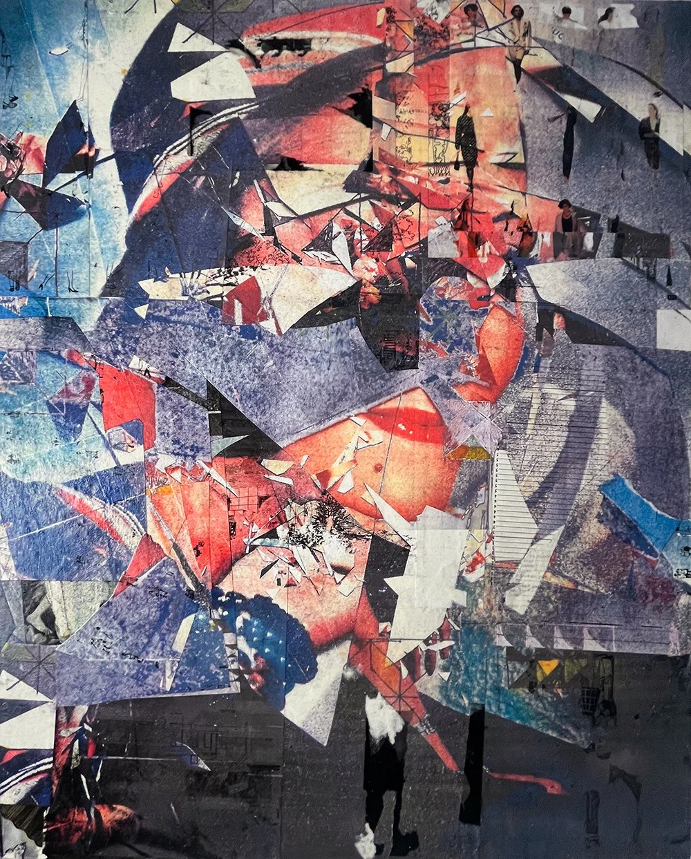 Long Goodbyes   |   Inkjet print collage, found paper, ink, tape on wood panel
32 x 24in (81.28 x 60.96 cm)   |   2023 