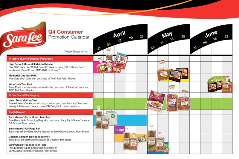 Sara Lee: Q4 Consumer Promotion Calendar