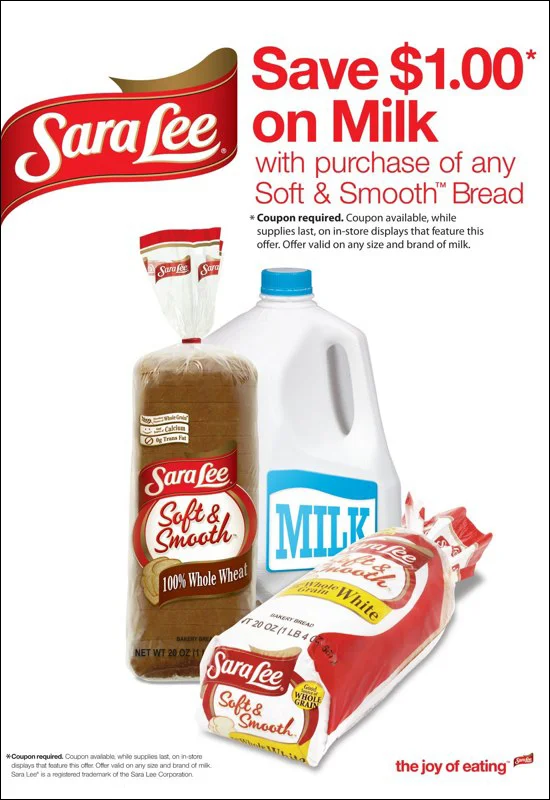 Sara Lee: Save on Milk Promotion – Ad Slick
