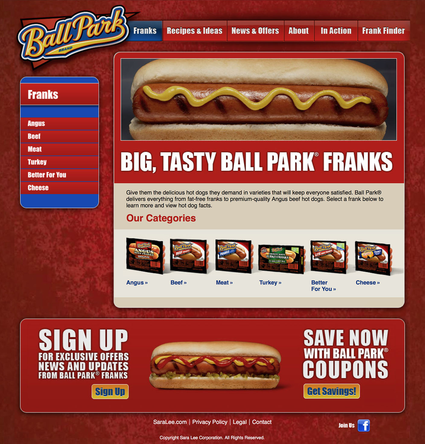 Ball Park: Website – 2 Franks