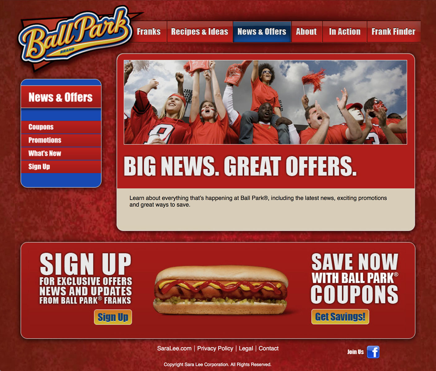 Ball Park: Website – 4 News and Offers